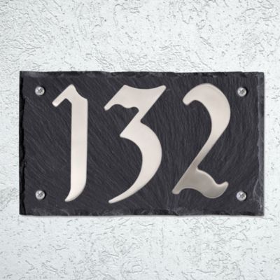 Plaque de numéro de rue, en schiste, noir, L.15 x l.25 cm, Chapuis CIXA12