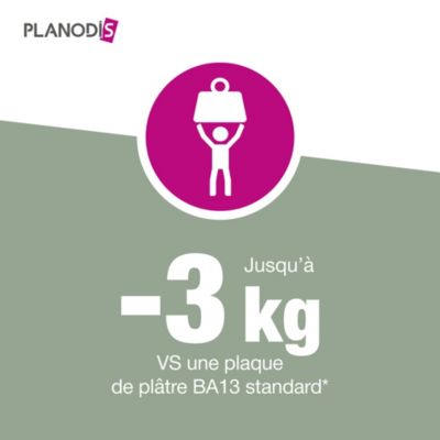 Plaque de plâtre Planodis Purelight BA13 120x250cm
