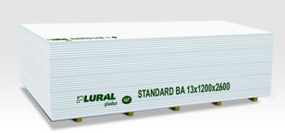 Plaque de plâtre standard BA13 Pladur 260 x 120 cm, ép.12,5 mm (vendue à la plaque) zone « Sud »
