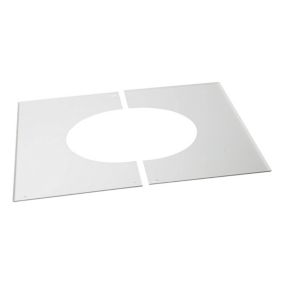 Plaque de propreté pour la plaque PDSER (rampant / plafond cathédrale) blanc ø150 mm Poujoulat