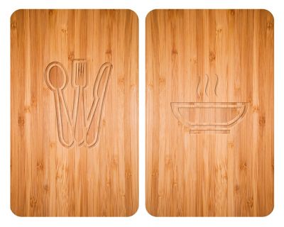 Plaque De Protection Pour Plaque De Cuisson DarHaus 65x52 Cm (2 Pièces) - Verre Trempé, Motif Tomates Rouge Accessoire Rangement Surface Travail