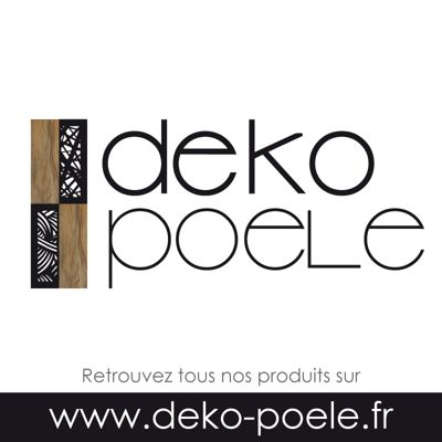 Plaque de protection murale Design Noir + Effet Bois Chêne - Largeur 80 - Hauteur 120cm - deko-poele.fr