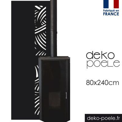 Plaque de protection murale Makal Design Noir - Largeur 80 - Hauteur 240cm - deko-poele.fr