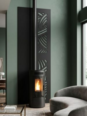 Plaque de protection murale Makal Design Noir - Largeur 80 - Hauteur 240cm - deko-poele.fr