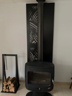 Plaque de protection murale Makal Design Noir - Largeur 80 - Hauteur 240cm - deko-poele.fr