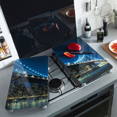 Plaque de protection verre trempé décor Brooklyn | Castorama