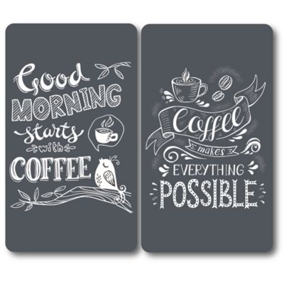 Plaque de protection verre trempé décor "Coffee", 2 pièces