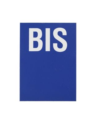 Plaque de signalisation BIS, marquage blanc sur fond bleu, panneau PVC adhésif, 65x90mm - THIRARD