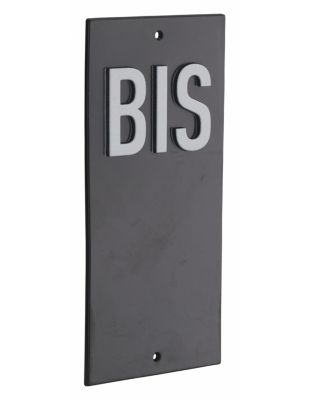 Plaque de signalisation BIS, marquage blanc sur fond noir, panneau ABS à visser, 56x120mm - THIRARD