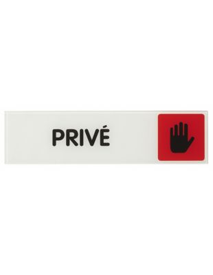 Plaque de signalisation Privé, plexiglass adhésif, 170x45mm - THIRARD