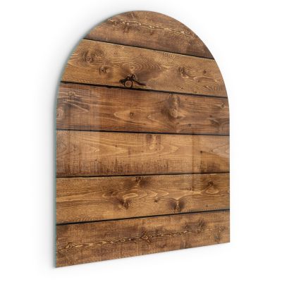 Plaque de Sol décorative Cheminée Wallfluent 80x70 cm Planche en bois veiné Revêtement de Sol sous la Cheminée