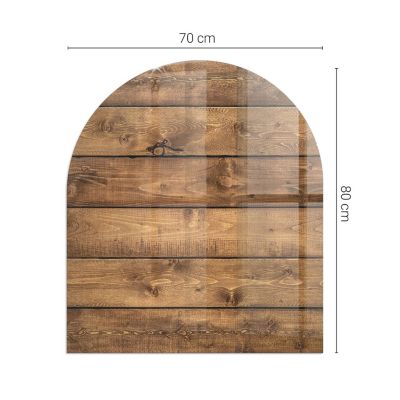 Plaque de Sol décorative Cheminée Wallfluent 80x70 cm Planche en bois veiné Revêtement de Sol sous la Cheminée