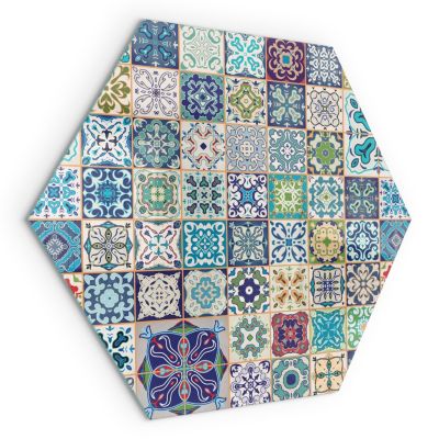 Plaque de Sol décorative Cheminée Wallfluent h40 cm Motifs de mosaïque sur carreaux Verre Trempé Imprimé