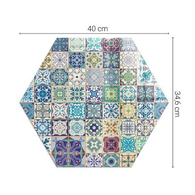 Plaque de Sol décorative Cheminée Wallfluent h40 cm Motifs de mosaïque sur carreaux Verre Trempé Imprimé
