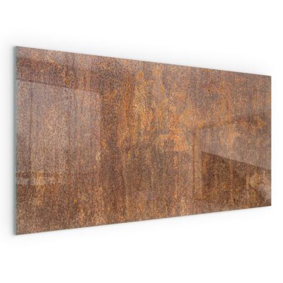 Plaque de Sol de Cheminée Wallfluent 100x50 cm Texture rouillée sur métal Protection Chaleur