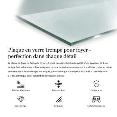 Plaque de sol pour cheminée Wallfluent h40 Design Élégant