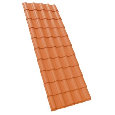 Plaque de toiture imitation tuile Coverlife en pvc terre naturelle - 230 x 78 cm