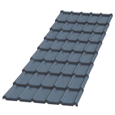 Plaque de toiture imitation tuile Coverlife Tegola en pvc bleu ardoise ...