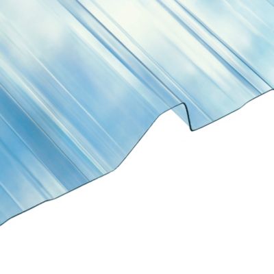Plaque de toiture polycarbonate nervurée l. 1.05 x L. 2,5 m, ép. 0.63 mm transparent (lot de 5pcs )