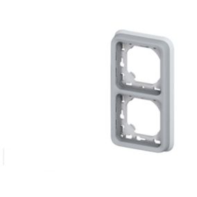 Plaque double verticale Legrand Plexo™ gris composable