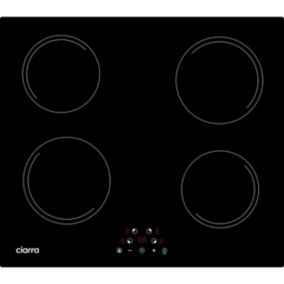 Plaque à Induction Encastrée 4 Foyers 6000W Commande Tactile Verre Microcristallin Minuteur et Sécurité Enfant 9 Niveaux