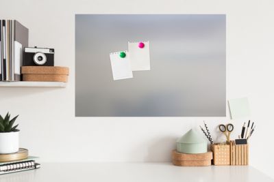 Plaque magnétique adhésive effaçable argent L.70 x H.50 cm