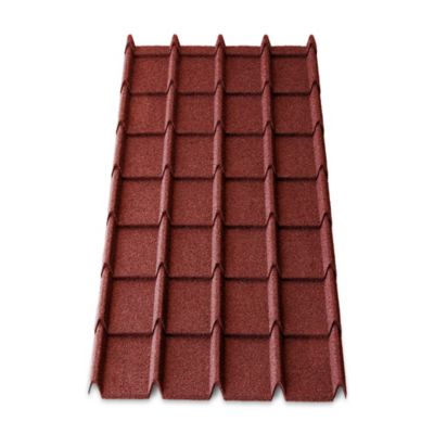 Plaque métal Easy-tuile Linéa 113 x 86 cm rouge (vendue à la plaque)