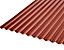 Plaque ondulée PVC rouge-gris 200 x 100 cm, ép. 2 mm (vendue à la plaque)