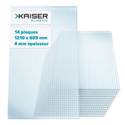 Plaque polycarbonate 4mm - 605 x 1210 mm - lot de 14 plaques