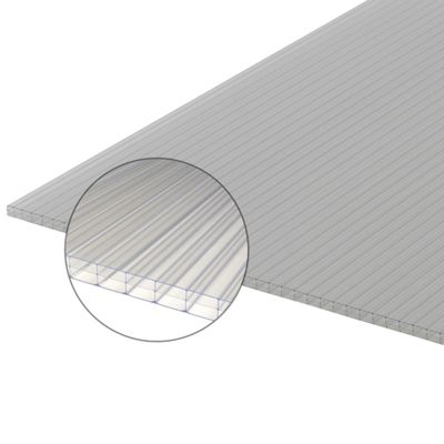 Plaque polycarbonate alvéolaire 16mm Clair, ep.16 mm, l.98 cm, L.3 m