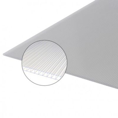 PLAQUE POLYCARBONATE ALVÉOLAIRE 4000 X 980 X 10MM Clair, ep.10 mm, l.98 cm, L.4 m