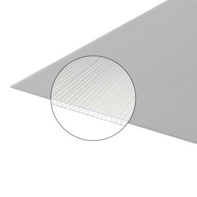 Plaque polycarbonate alvéolaire 4mm Translucide, l.105 cm, L.50 cm
