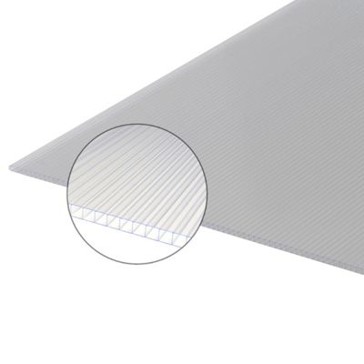 Plaque polycarbonate alvéolaire 6mm Translucide, l.105 cm, L.2 m