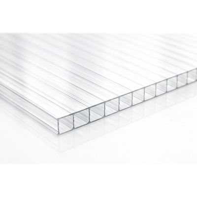 Plaque polycarbonate alvéolaire transparent 4mm - l.105 cm, L.200 cm