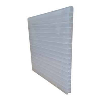 Plaque polycarbonate alvéolaire l.0.98 x L.4m, ep.16 mm, 2.5KG/M2 5 parois Opale 5pcs