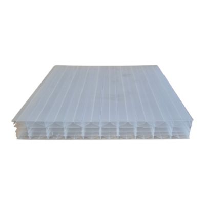 Plaque polycarbonate alvéolaire l.1.25 x L.4m, ep.32 mm, 3.8KG/M2 10 parois Opale 5pcs