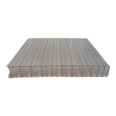 Plaque polycarbonate alvéolaire l.1.25 x L.4m, ep.32 mm, 3.8KG/M2 10 parois Transparente 5pcs
