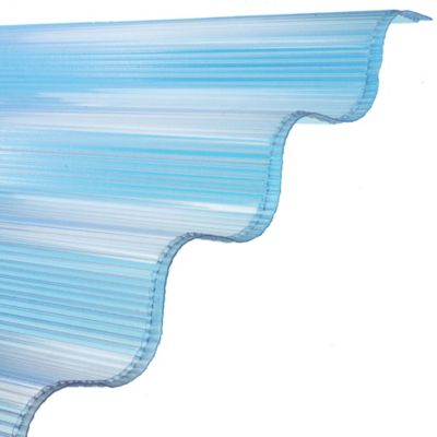 Plaque polycarbonate grande onde alvéolaire l. 0.92 x L. 3.05 m, ép. 6 mm, 2KG/M2 transparent (lot de 5pcs )