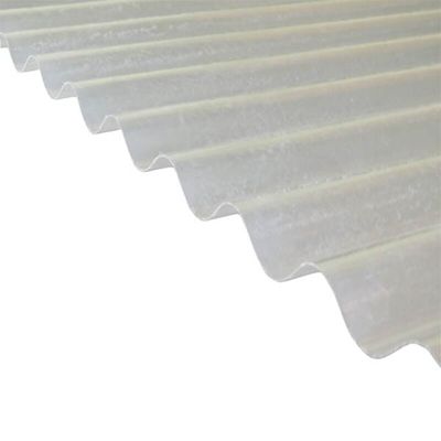 Plaque polyester ondulée toit translucide (PO 76/18 - petite onde) Translucide, l.- 90cm, L.- 2m