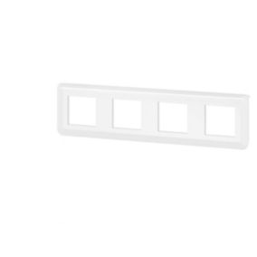Plaque quadruple horizontale blanche Legrand Mosaic composable