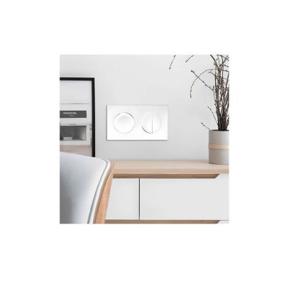 Plaques de finition polycarbonate - Blanc brillant - SQUARE 2 postes