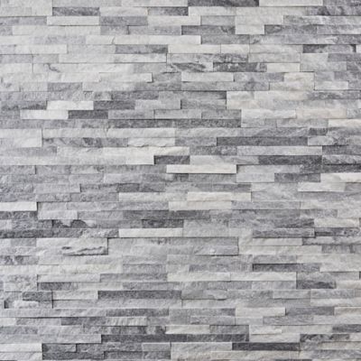 Plaquette de parement Austral pierre naturelle blanc gris (vendue au carton)