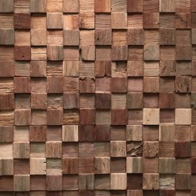 Plaquette de parement intérieur Ultrawood Square bois coloris naturel (vendu à la pièce)