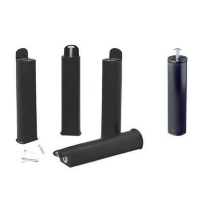PLAST - Jeu de 4 pieds 22 cm noirs + pied central pour cadre à lattes