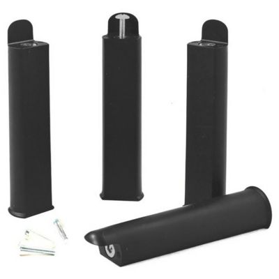 PLAST - Jeu de 4 pieds 22 cm noirs pour cadre à lattes
