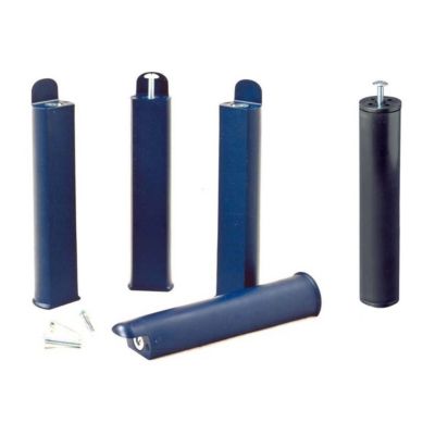 PLAST - Jeu de 4 pieds 28 cm bleus + pied central pour cadre à lattes