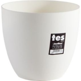 PLASTIKEN Pot de fleurs bol Tes - 18 cm - Blanc