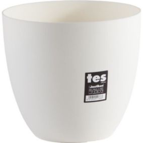 PLASTIKEN Pot de fleurs bol Tes - 22 cm - Blanc