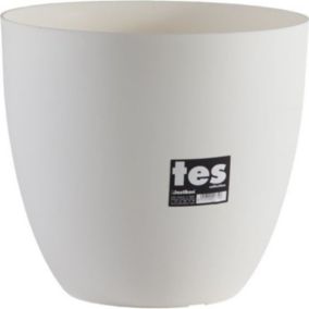 PLASTIKEN Pot de fleurs bol Tes - 32 cm - Blanc