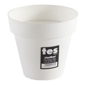 PLASTIKEN Pot de fleurs Tes - 14 cm - Blanc